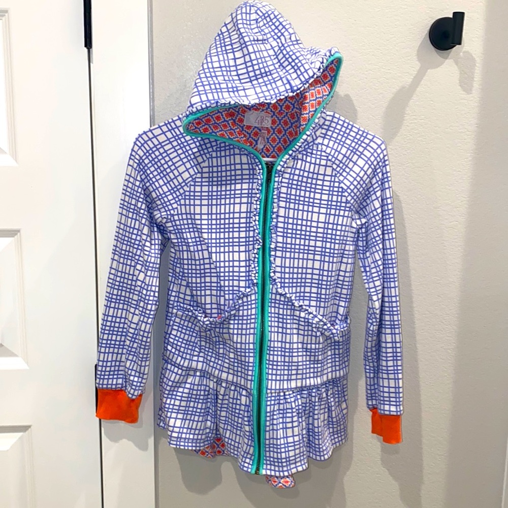 EUC Matilda Jane Clothing MJC Teen Tween Cost Jacket Hoodie Hoody with Ruffles